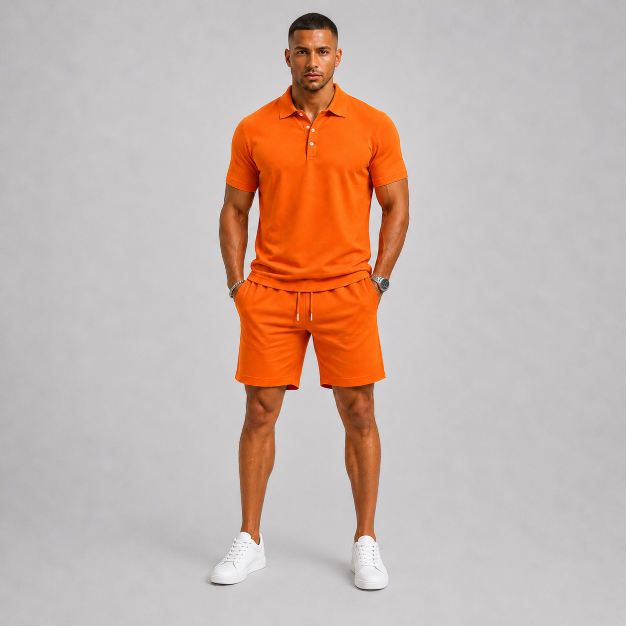 Set met Poloshirt en Korte Broek voor Heren