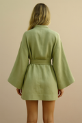 Linnen Oversized Kimono Mini Jurk voor Dames