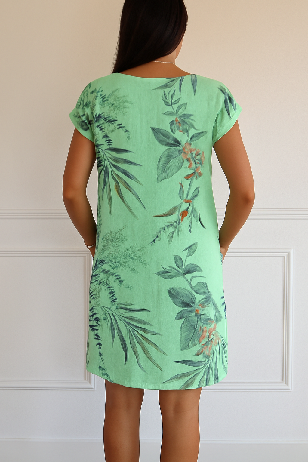 Linnen Bloemen Midi Jurk voor Dames