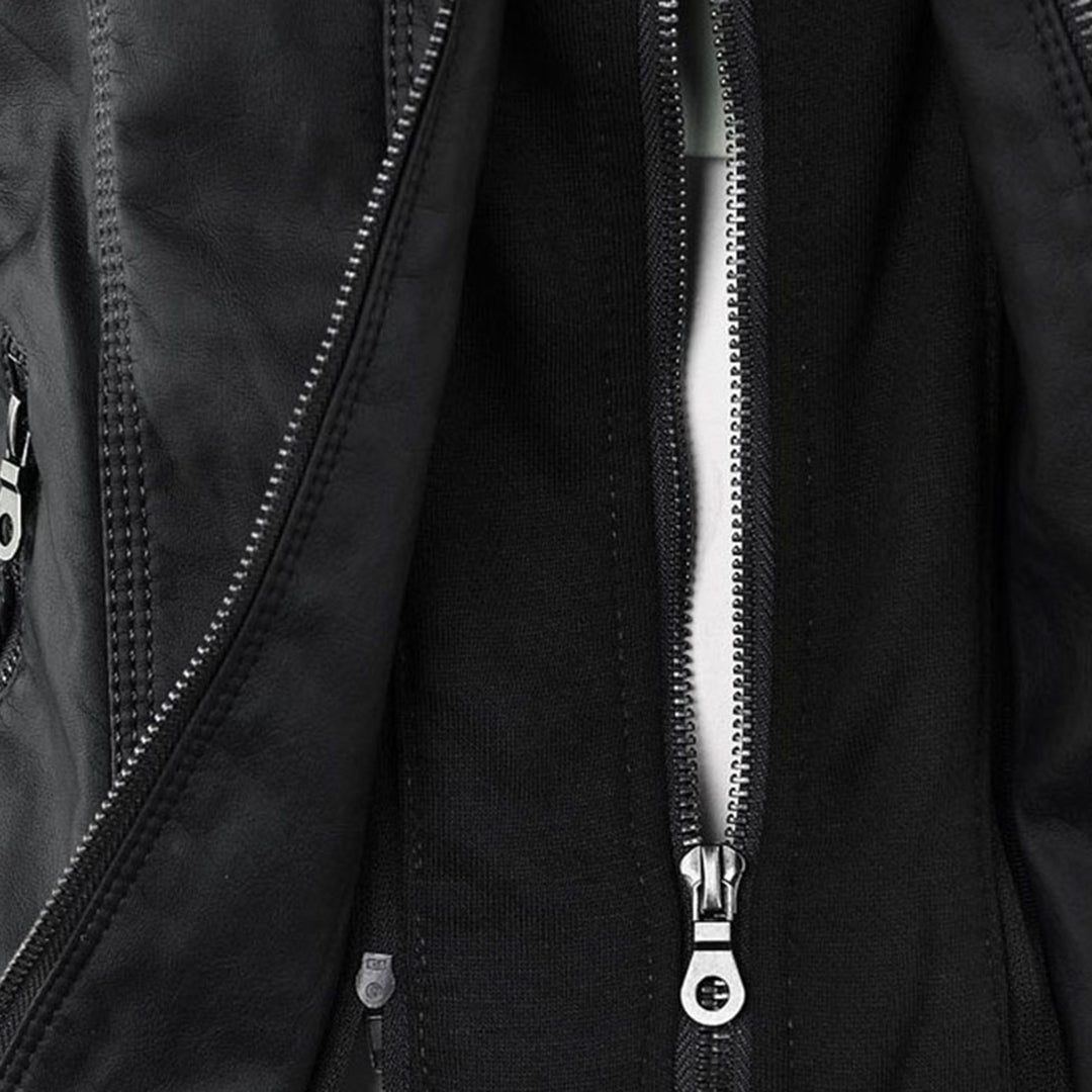Raffaele | Zip-Up Leren Jas met Capuchon voor Dames