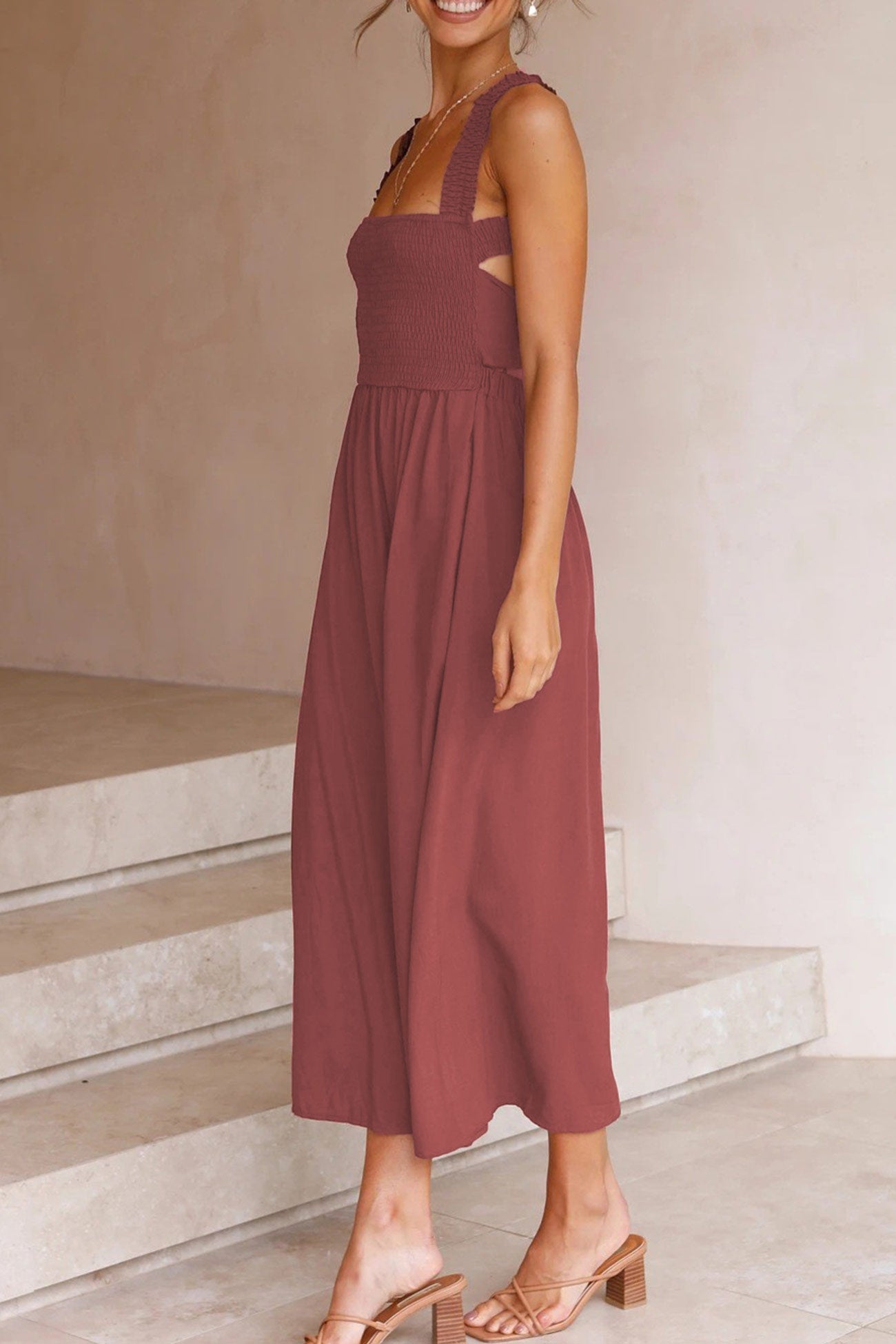 Halternek Midi Jurk met Strikdetail voor Dames