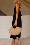 Halternek Midi Jurk met Strikdetail voor Dames