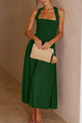 Halternek Midi Jurk met Strikdetail voor Dames
