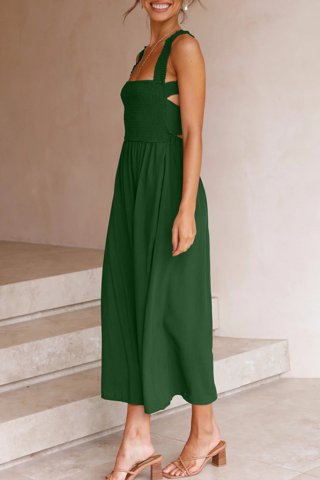 Halternek Midi Jurk met Strikdetail voor Dames