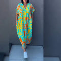 Midi Kaftan Jurk met V-Hals voor Dames