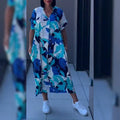 Midi Kaftan Jurk met V-Hals voor Dames