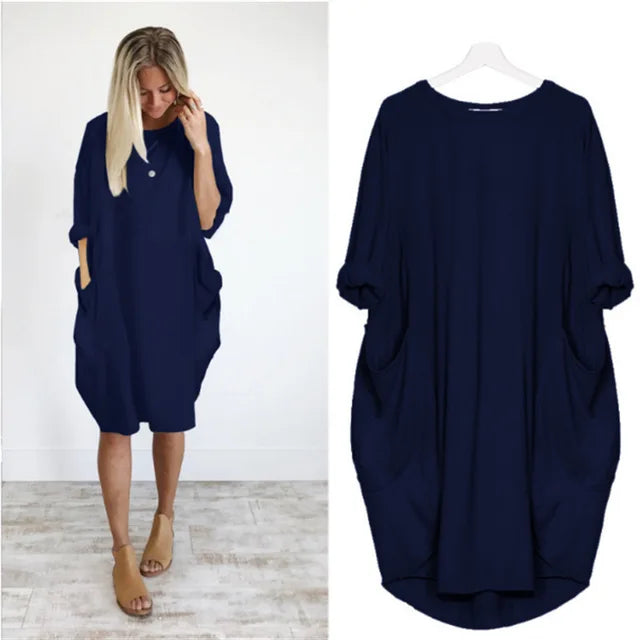 Floor | Oversized Jurk met Steekzakken voor Dames