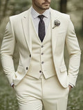 Slim Fit Driedelig Pak met Gilet en Notchkraag voor Heren