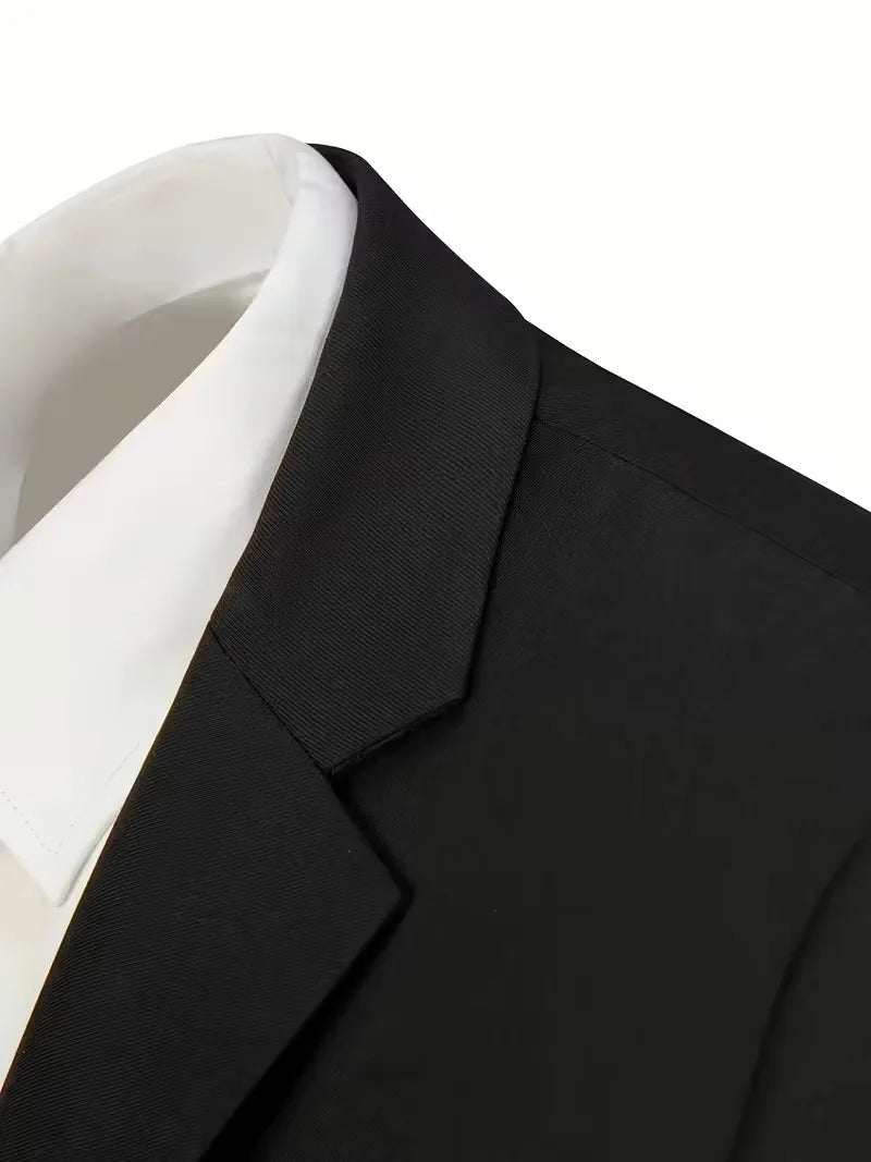 Slim Fit Driedelig Pak met Gilet en Notchkraag voor Heren