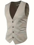Slim Fit Driedelig Pak met Gilet en Notchkraag voor Heren