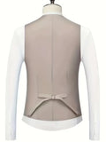 Slim Fit Driedelig Pak met Gilet en Notchkraag voor Heren