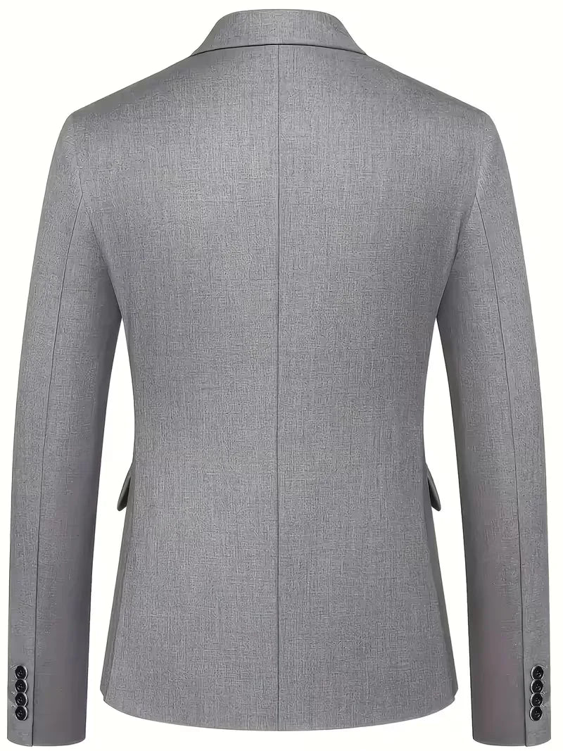 Slim Fit Driedelig Pak met Gilet en Notchkraag voor Heren