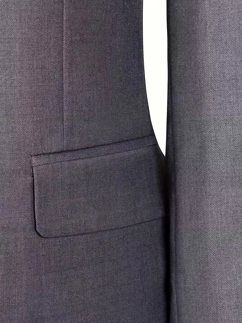 Slim Fit Driedelig Pak met Gilet en Notchkraag voor Heren