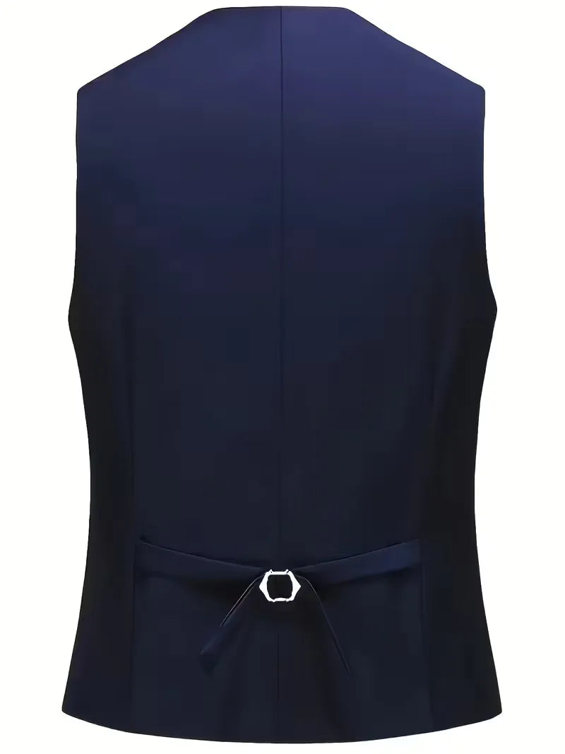 Slim Fit Driedelig Pak met Gilet en Notchkraag voor Heren
