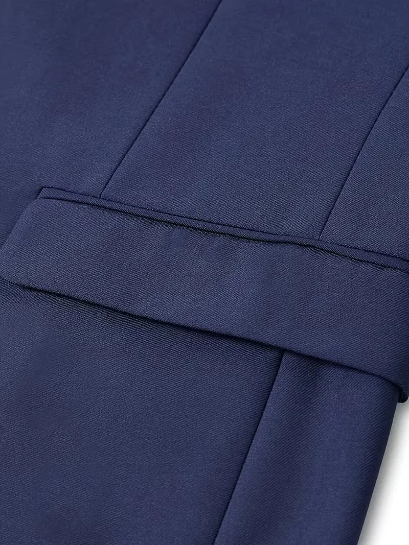 Slim Fit Driedelig Pak met Gilet en Notchkraag voor Heren