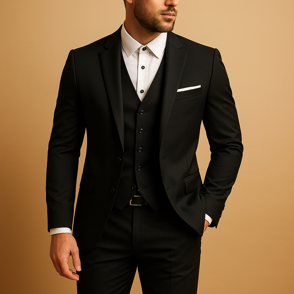 Slim Fit Driedelig Pak met Gilet voor Heren