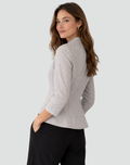 Linnen Blouse met Opstaande Kraag en Knoopsluiting voor Dames
