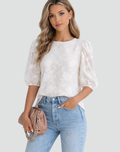 Blouse met Bufmouwen en Bloemenprint voor Dames