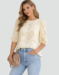 Blouse met Bufmouwen en Bloemenprint voor Dames