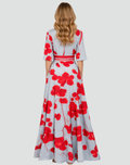 Bloemen Maxi Jurk met V-hals voor Dames