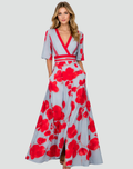 Bloemen Maxi Jurk met V-hals voor Dames