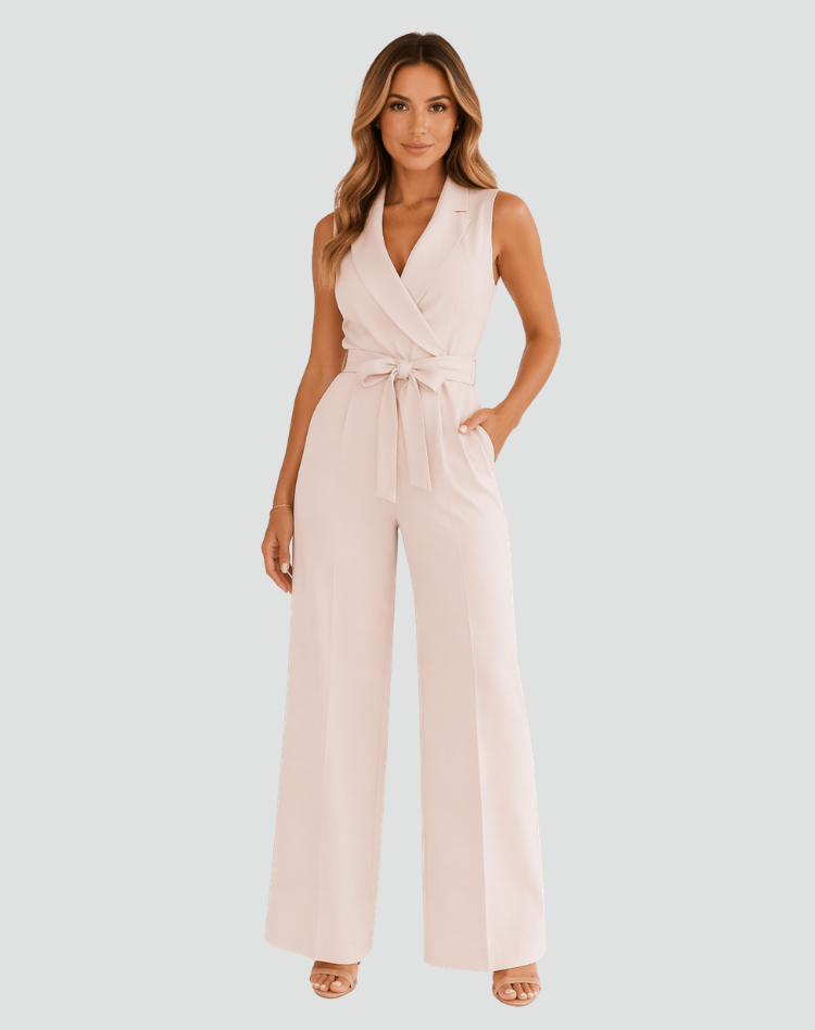 Wide Leg Broekpak met Overslag voor Dames