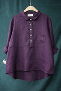 Linnen Oversized Blouse met Lange Mouwen voor Dames