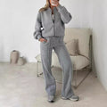 Yuna | Gebreide Zip-Up Trui met Wijde Broek voor Dames