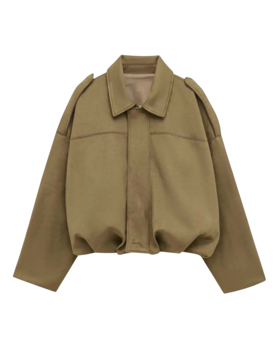Suède Overshirt met Ritssluiting voor Dames