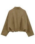 Suède Overshirt met Ritssluiting voor Dames