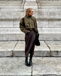Suède Overshirt met Ritssluiting voor Dames