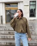 Suède Overshirt met Ritssluiting voor Dames