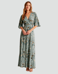 Bloemen Maxi Jurk met V-hals voor Dames