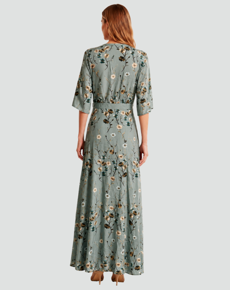 Bloemen Maxi Jurk met V-hals voor Dames