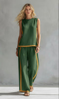 Tweedelige Set met Mouwloze Top en Wijde Broek voor Dames
