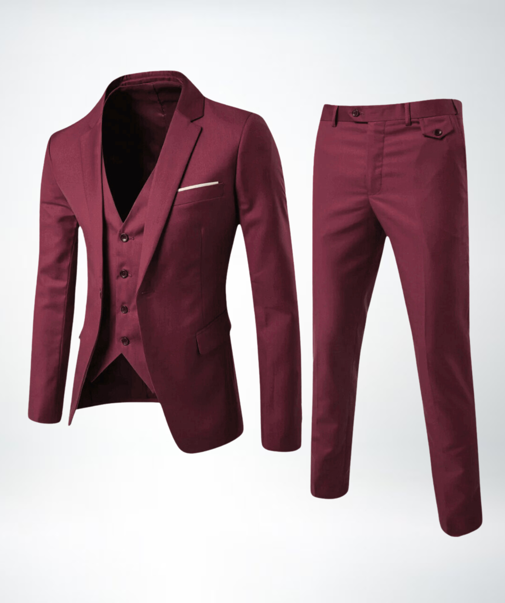 Slim Fit Driedelig Pak met Gilet voor Heren
