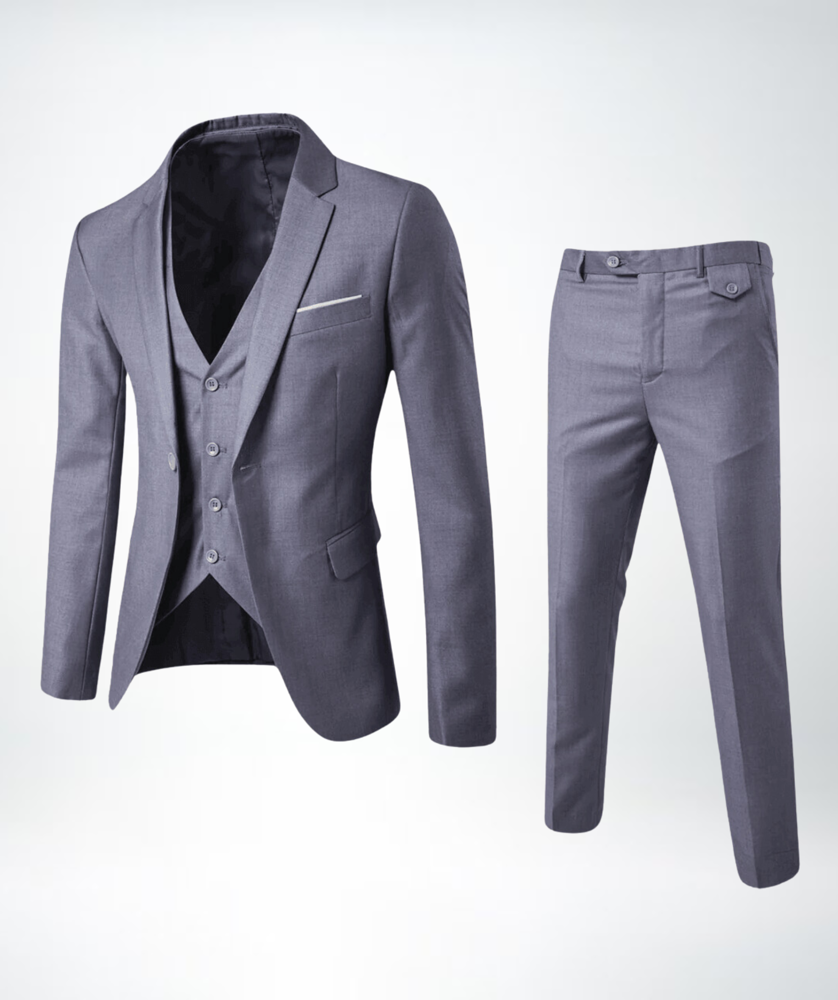 Slim Fit Driedelig Pak met Gilet voor Heren