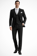 Slim Fit Driedelig Pak met Reverskraag voor Heren