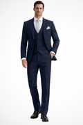 Slim Fit Driedelig Pak met Reverskraag voor Heren