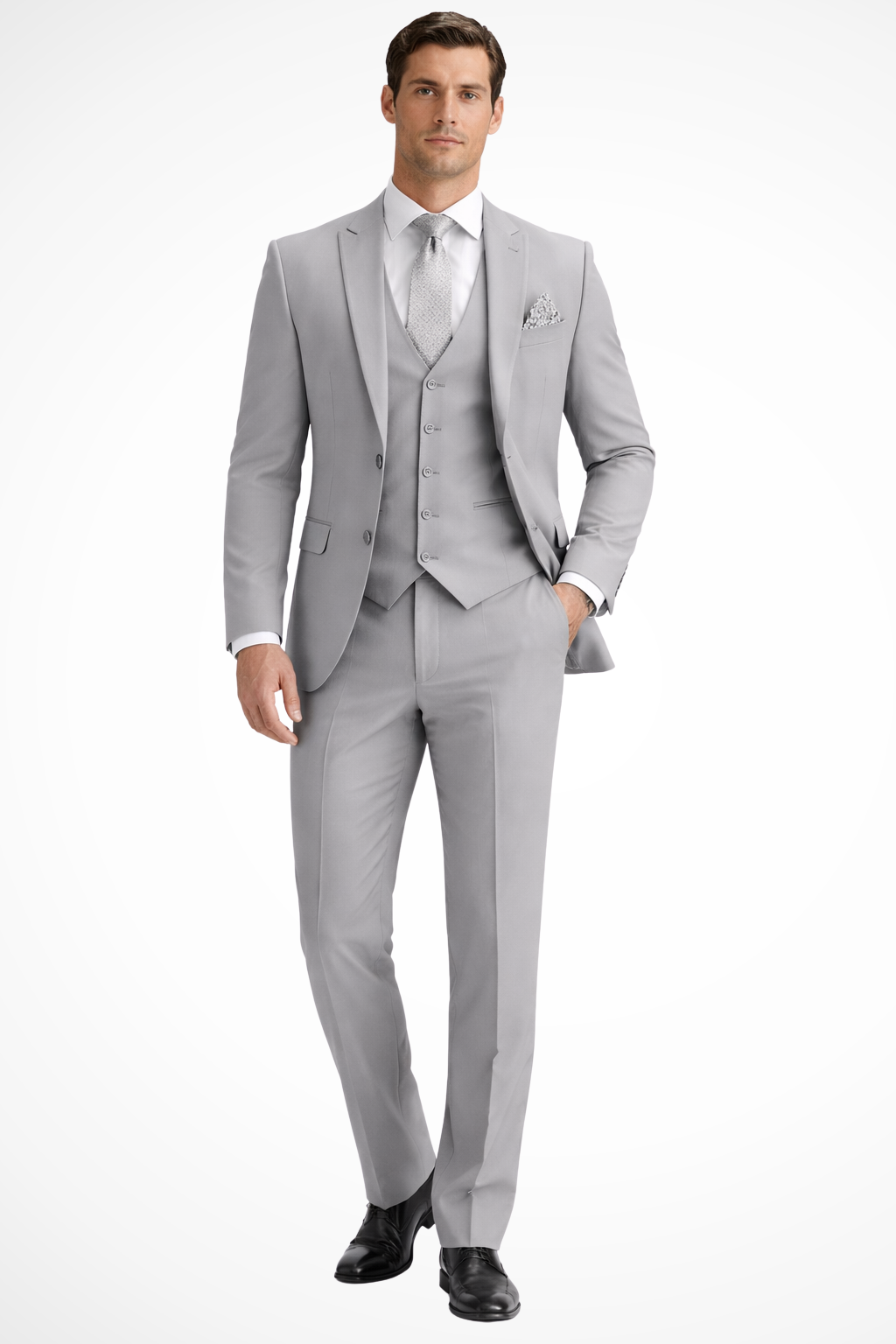 Slim Fit Driedelig Pak met Reverskraag voor Heren