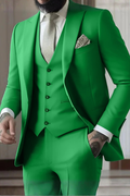 Slim Fit Driedelig Pak met Reverskraag voor Heren