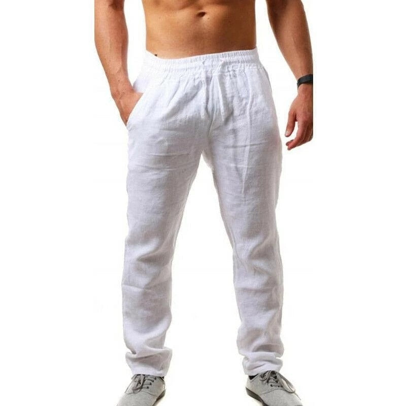 Linnen Rechte Pantalon voor Heren