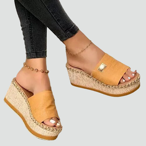 Platform Sandalen met Woven Detail voor Dames