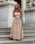Tule Maxi Rok met Elastische Tailleband voor Dames
