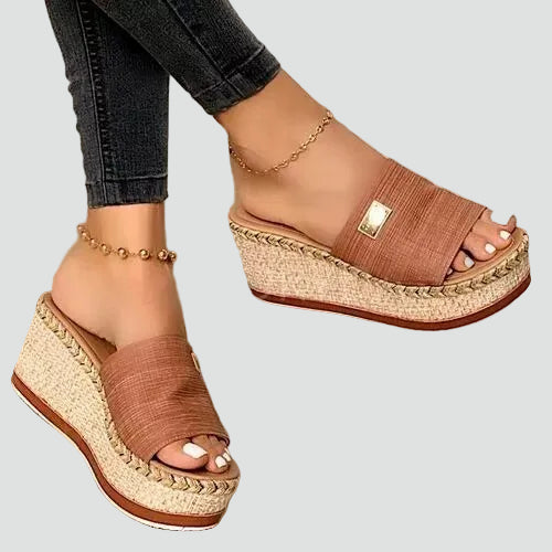 Platform Sandalen met Woven Detail voor Dames