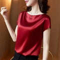Rikke | Satijnen Korte Mouw Blouse voor Dames