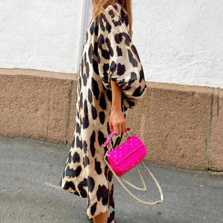 Ayla - Zomerse Jurk met Luipaardprint Dames