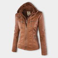 Raffaele | Zip-Up Leren Jas met Capuchon voor Dames