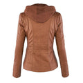 Raffaele | Zip-Up Leren Jas met Capuchon voor Dames
