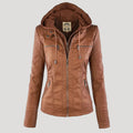 Raffaele | Zip-Up Leren Jas met Capuchon voor Dames